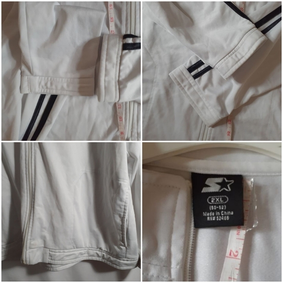 Starter Zip Up Jacket White 2XL {50-52} - Picture 5 of 11
